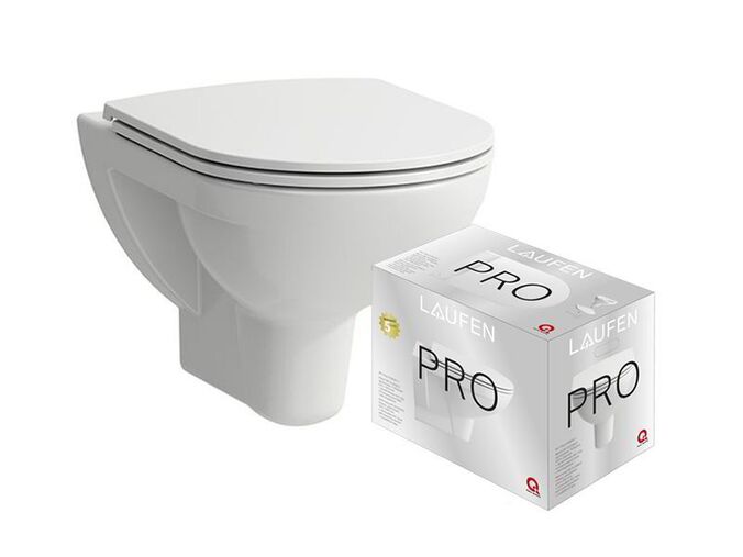 Laufen Pro závěsné WC 53x36 cm se Slim sedátkem SoftClose, Rimless, bílá