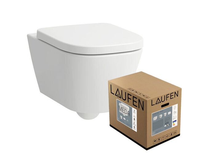 Laufen Meda závěsné WC 54x36 včetně sedátka SoftClose, Rimless, bílá