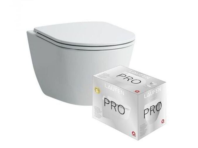 Laufen Pro závěsné WC 53x36 cm se Slim sedátkem SoftClose, kapotovaný, Rimless, bílá