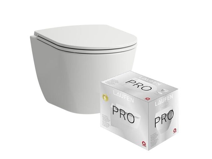 Laufen Pro závěsné WC 53x36 cm se Slim sedátkem SoftClose, kapotovaný, bílá
