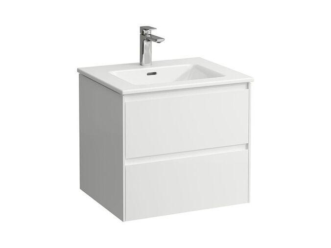 Laufen Pro X Umyvadlo Slim se skříňkou 60x50 cm, otvor pro baterii, 2x zásuvka, bílá mat
