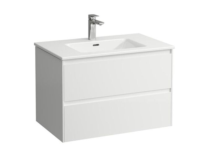 Laufen Pro X Umyvadlo Slim se skříňkou 80x50 cm, otvor pro baterii, 2x zásuvka, bílá mat
