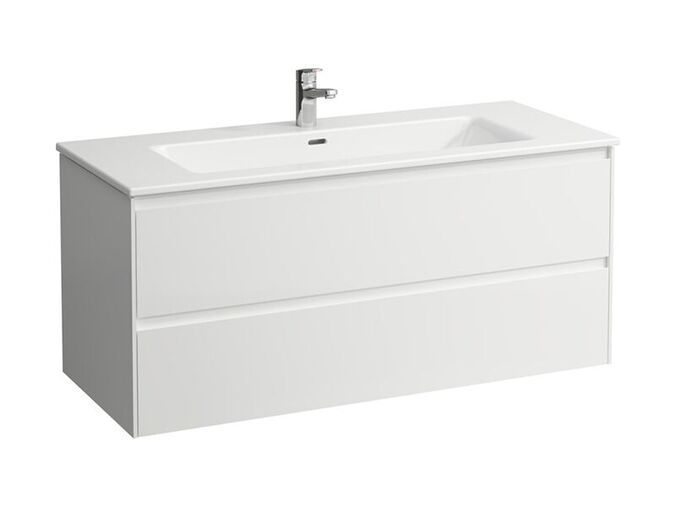Laufen Pro X Umyvadlo Slim se skříňkou 120x50 cm, otvor pro baterii, 2x zásuvka, bílá mat