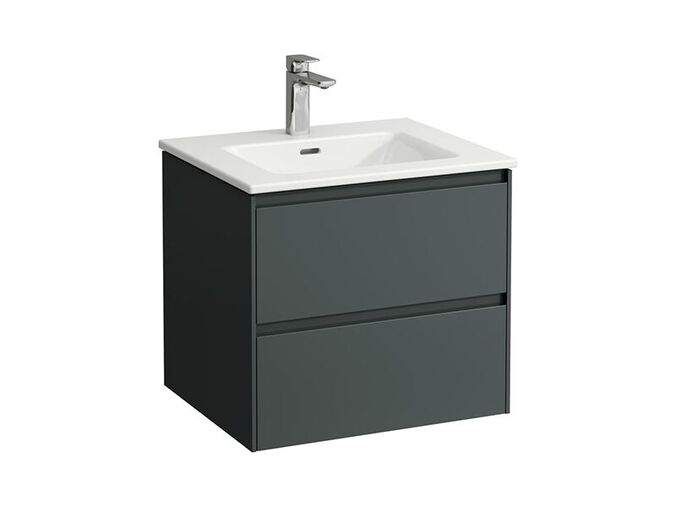 Laufen Pro X Umyvadlo Slim se skříňkou 60x50 cm, otvor pro baterii, 2x zásuvka, šedá traffic