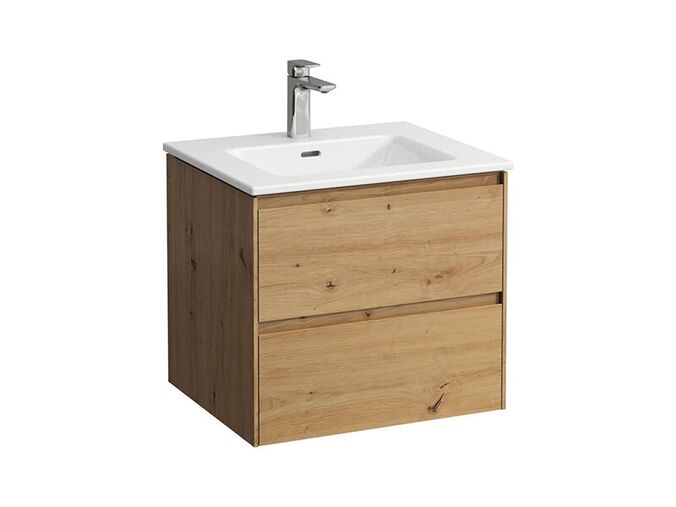 Laufen Pro X Umyvadlo Slim se skříňkou 60x50 cm, otvor pro baterii, 2x zásuvka, divoký dub