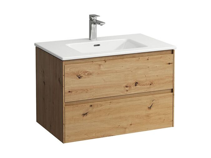 Laufen Pro X Umyvadlo Slim se skříňkou 80x50 cm, otvor pro baterii, 2x zásuvka, divoký dub