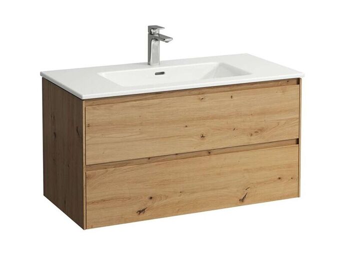 Laufen Pro X Umyvadlo Slim se skříňkou 100x50 cm, otvor pro baterii, 2x zásuvka, divoký dub