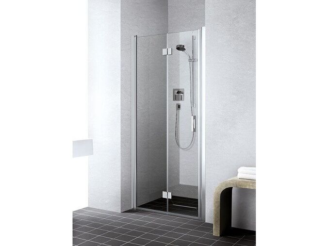 Kermi Liga kyvné skládací dveře 86-91/200 cm, levé, stříbrná vysoký lesk - výprodej vzorku