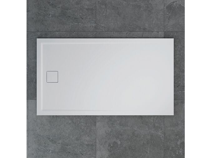 RONAL Livada RONAL sprchová vanička LIVADA z litého mramoru, obdélník 80x100x3,5 cm, bílá, sifon na kratší straně vaničky