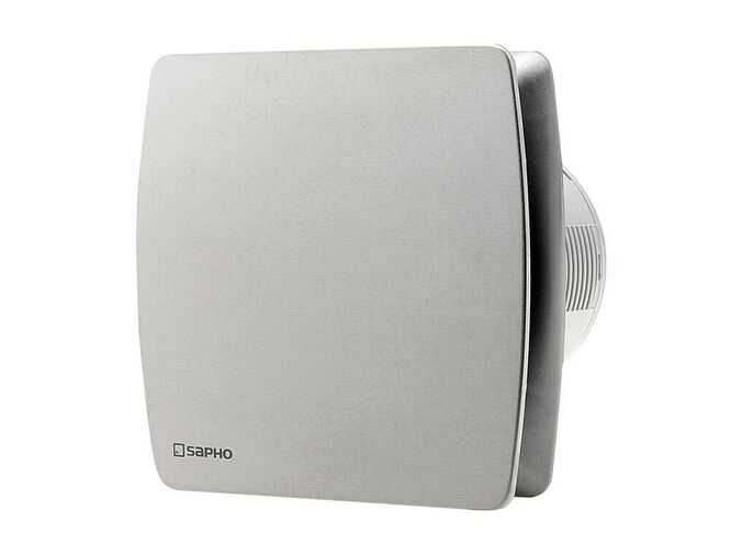 Sapho LEX koupelnový ventilátor axiální s časovačem, 15W, potrubí 100mm, nerez mat