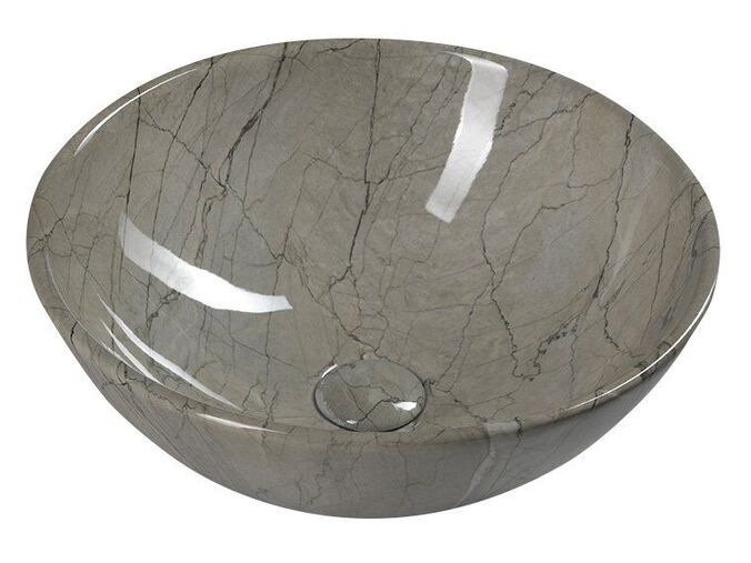 Sapho DALMA keramické umyvadlo na desku, Ø 42 cm, grigio
