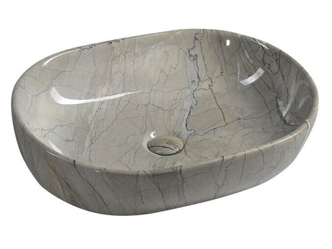 Sapho DALMA keramické umyvadlo na desku, 59x42 cm, grigio