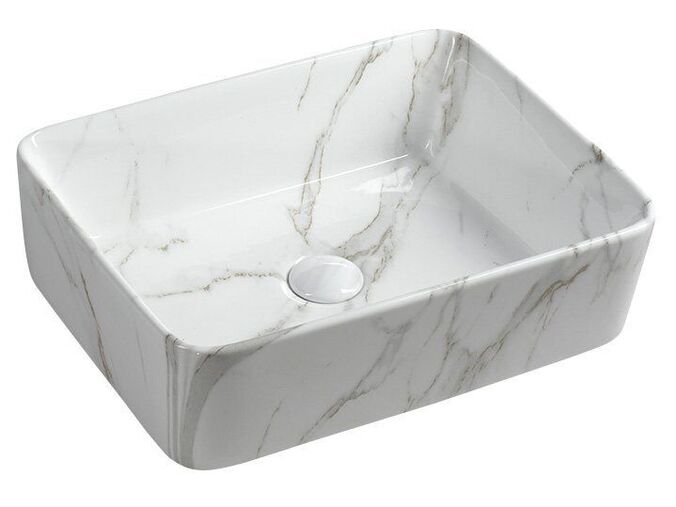 Sapho DALMA keramické umyvadlo na desku, 48x38 cm, carrara