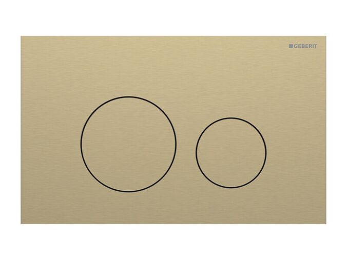 Geberit Sigma40 Round ovládací tlačítko, pro 2 množství splachování, mosazná barva kartáčovaná, easy-to-clean