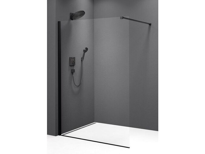 Polysan MODULAR SHOWER BLACK jednodílná zástěna pevná k instalaci na zeď, 1000 mm