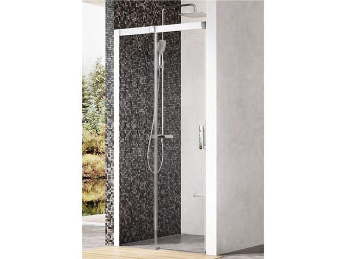 Ravak Matrix sprchové dveře MSD2  atyp, 106x195 cm, levá, bílá, sklo transparent