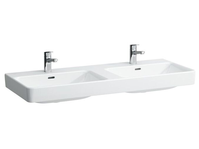Laufen Pro S nástěnné umyvadlo 120x46,5 cm, 2 otvory pro baterii, bílá