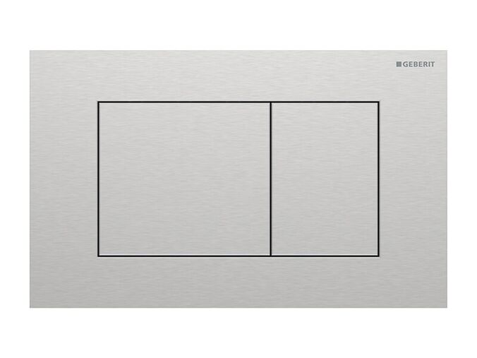 Geberit Sigma40 Square ovládací tlačítko, pro 2 množství splachování, nerezová ocel kartáčovaná, easy-to-clean