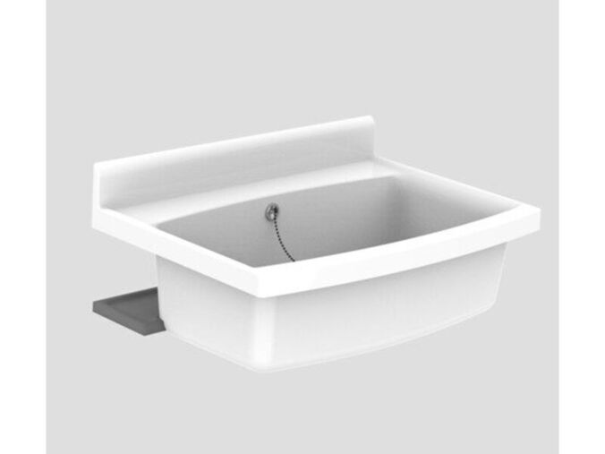 Sanit Maxi nástěnné umyvadlo s přepadem 62x36 cm, bílá vč. poličky, antracit