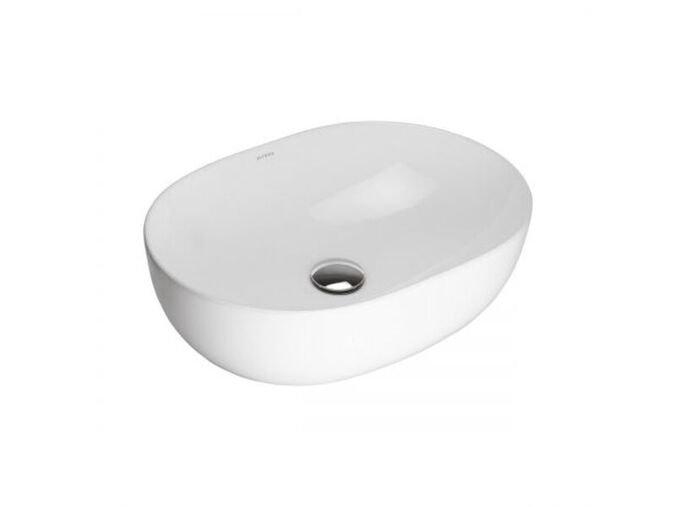 Oltens Hamnes Thin umyvadlo 49,5x35,5 cm na desku, oválné, s povrchovou úpravou SmartClean, bílé