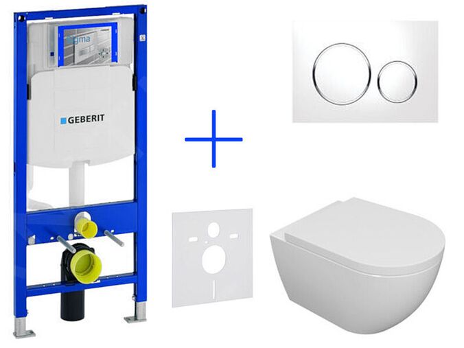 Geberit Duofix set předstěnové instalace, klozetu Oudee a sedátka softclose, tlačítko Sigma20, bílá/chrom