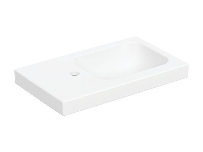 Geberit iCon Light umývátko 53x31 cm, otvor pro baterii, bez přepadu, odkládací plocha vlevo, bílá mat