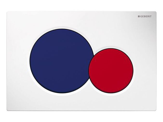 Geberit Sigma01 Round ovládací tlačítko, pro 2 množství splachování, bílá/modrá/červená