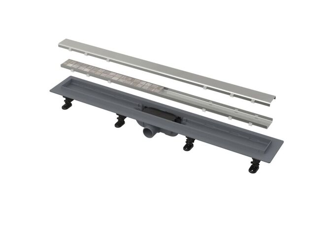 Alcadrain SIMPLE Podlahový žlab s okrajem pro oboustranný rošt 85 cm
