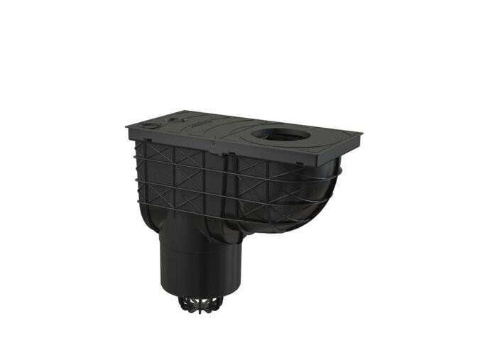 Alcadrain Univerzální lapač střešních splavenin 300x155/125mm přímý černý