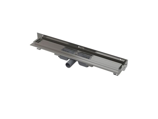 Alcadrain FLEXIBLE LOW Podlahový žlab 850mm s okrajem pro perforovaný rošt s nastavitelným límcem ke stěně