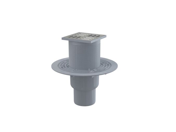 Alcadrain SMART Podlahová vpust 105x105/50/75mm přímá, mřížka nerez, kombinovaná zápachová uzávěra