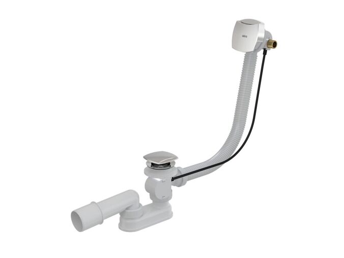 Alcadrain Sifon vanový automat s napouštěním přepadem 57 cm, kov, chrom
