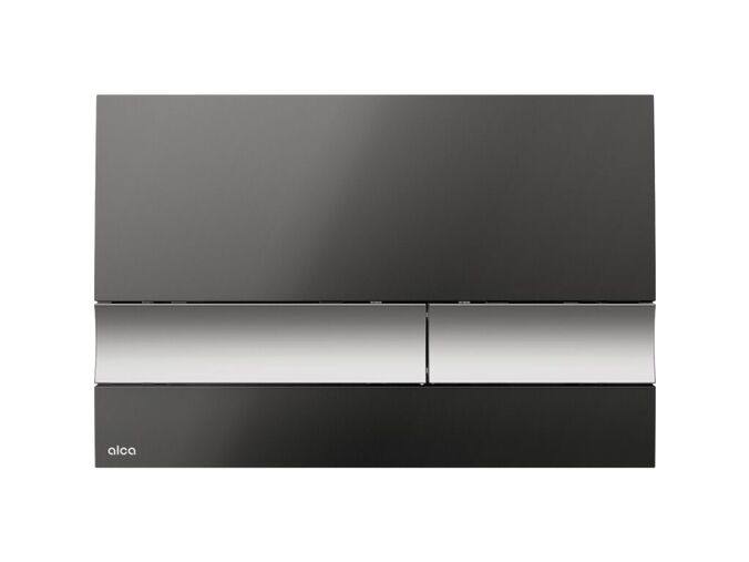 Alcadrain Ovládací tlačítko M1728-2, pro 2 množství splachování, černá/chrom mat