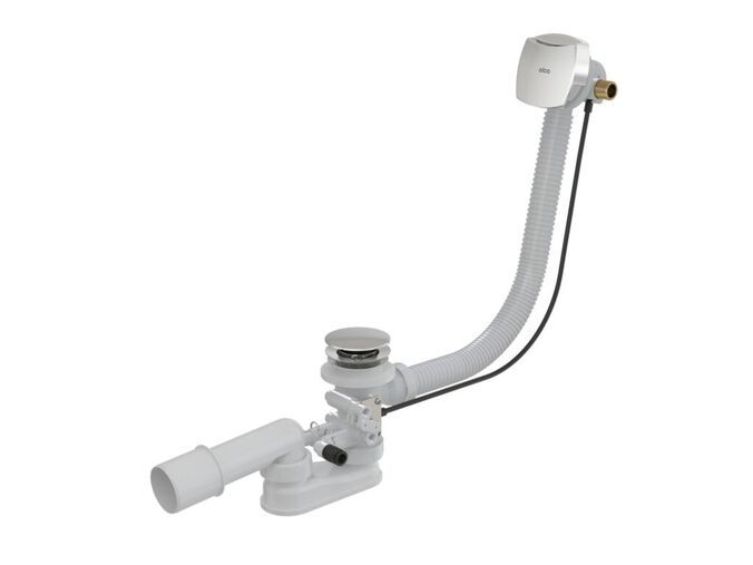 Alcadrain Sifon vanový s napouštěním přepadem pro hydromasážní vany 120 cm, kov, chrom