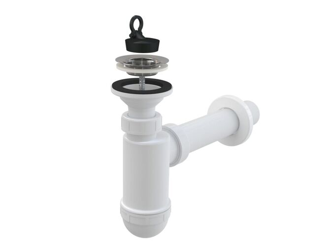 Alcadrain Sifon umyvadlový o 40 mm s nerez mřížkou o 63 mm, bílý