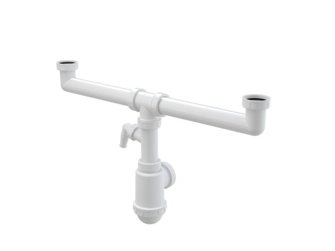 Alcadrain Sifon pro dvoudřez s převlečnými maticemi 6/4