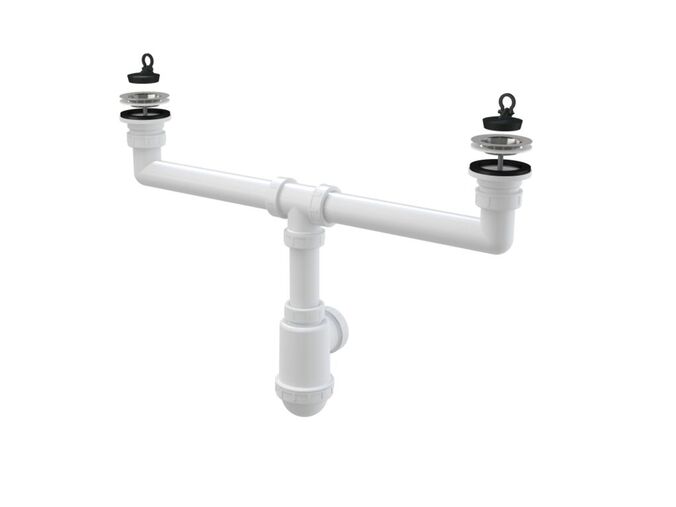 Alcadrain Sifon pro dvoudřez s nerezovými mřížkami d70