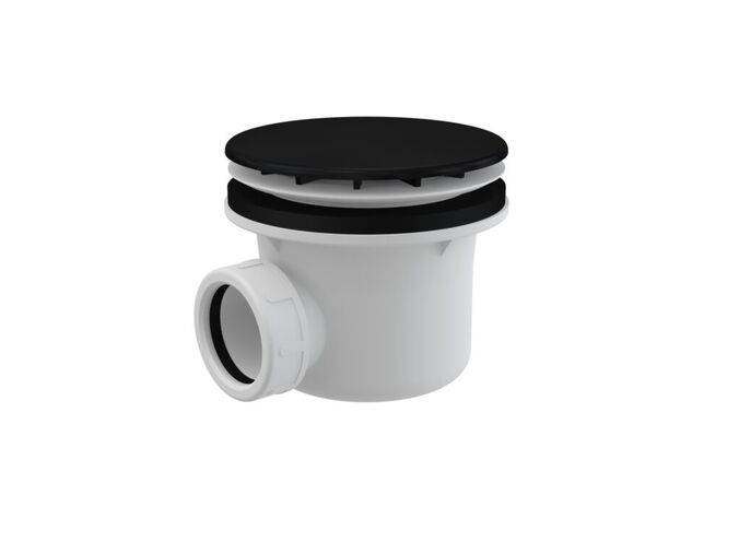 Alcadrain Sifon vaničkový, pro otvor o průměru 9 cm, krytka černá mat