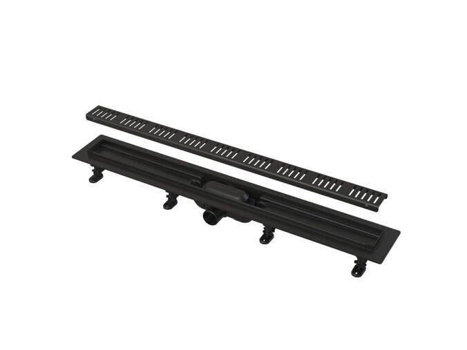 Alcadrain SIMPLE Podlahový žlab s okrajem pro perforovaný rošt 95 cm, černá mat