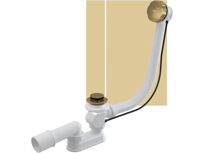 Alcadrain Sifon vanový automat komplet 57 cm, Gold kartáčovaný mat 