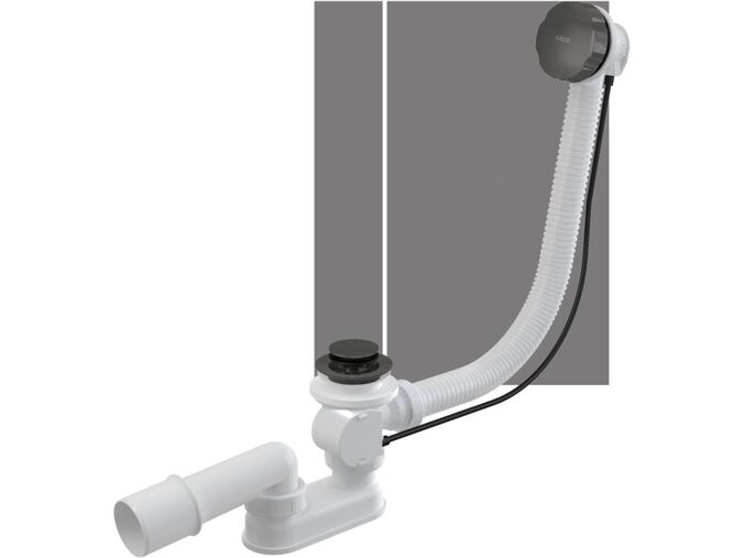Alcadrain Sifon vanový automat komplet 57 cm, Gun metal lesk 