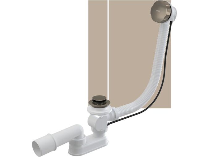 Alcadrain Sifon vanový automat komplet 57 cm, Nickel kartáčovaný mat 