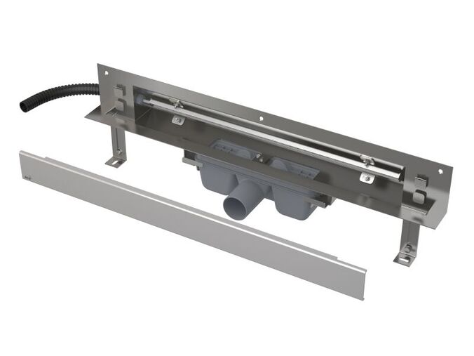Alcadrain Spa Odtokový systém pro zabudování do stěny 65 cm, kryt nerez lesk, osvětlení zelená
