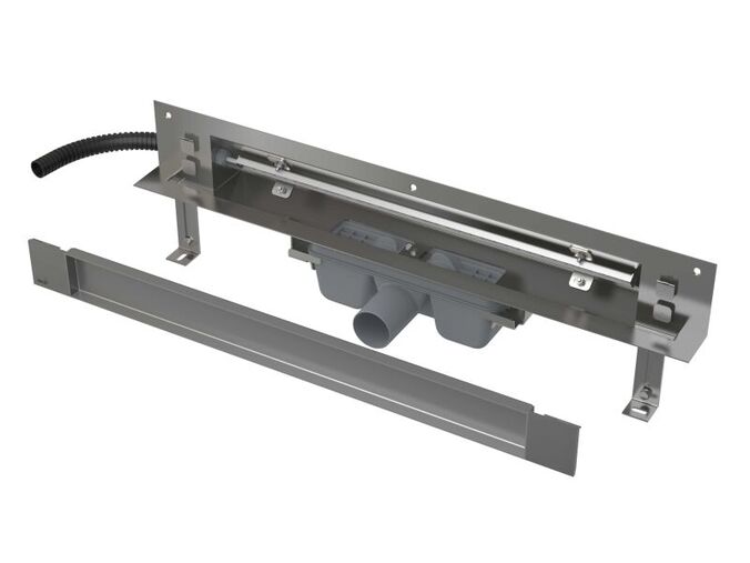 Alcadrain Spa Odtokový systém pro zabudování do stěny 85 cm, kryt pro vložení obkladu, osvětlení bílá