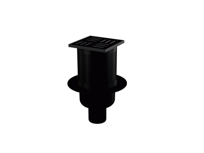 Alcadrain SMART Podlahová vpust 105×105/50 mm přímá, mřížka nerez černá mat, kombinovaná zápachová uzávěra