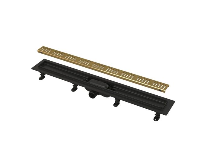 Alcadrain SIMPLE Podlahový žlab 95 cm s okrajem pro perforovaný rošt, mosaz
