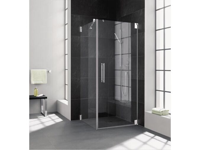 Kermi Pasa Atyp bezrámové dveře 1TW 88,5x220 cm + boční stěna VPK 50,5-53 cm, KermiClean, sklo čiré, stříbrná vysoký lesk - výprodej vzorku