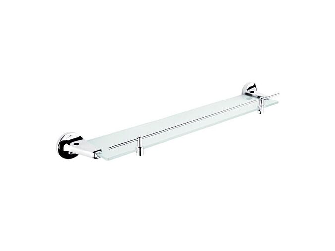 Nimco MONOLIT polička skleněná s ohrádkou 58 cm, sklo mat/chrom