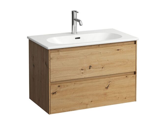Laufen Lani skříňka s umyvadlem slim 80x46x56,7 cm, 2x zásuvka, divoký dub