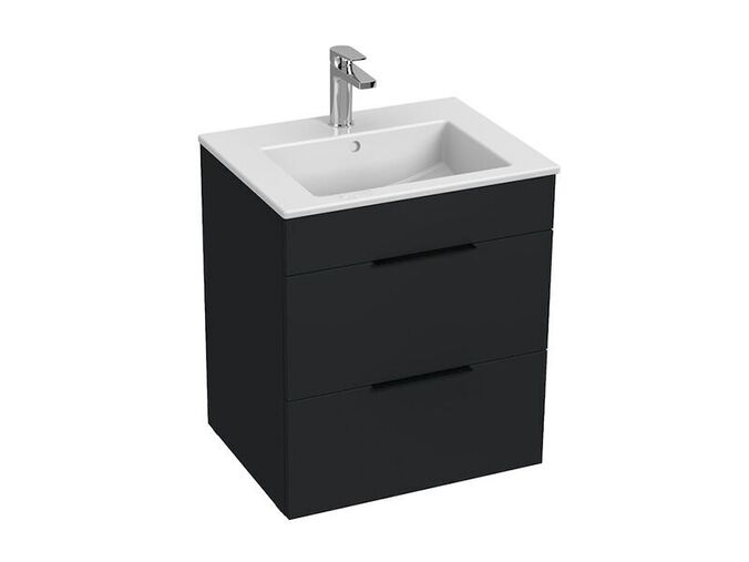 Jika Cube Skříňka s umyvadlem 55x43x62,2 cm, 2x zásuvka, antracit mat